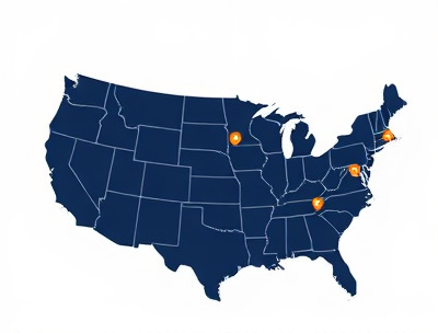 Map of the United States showing Insulation College's national training coverage